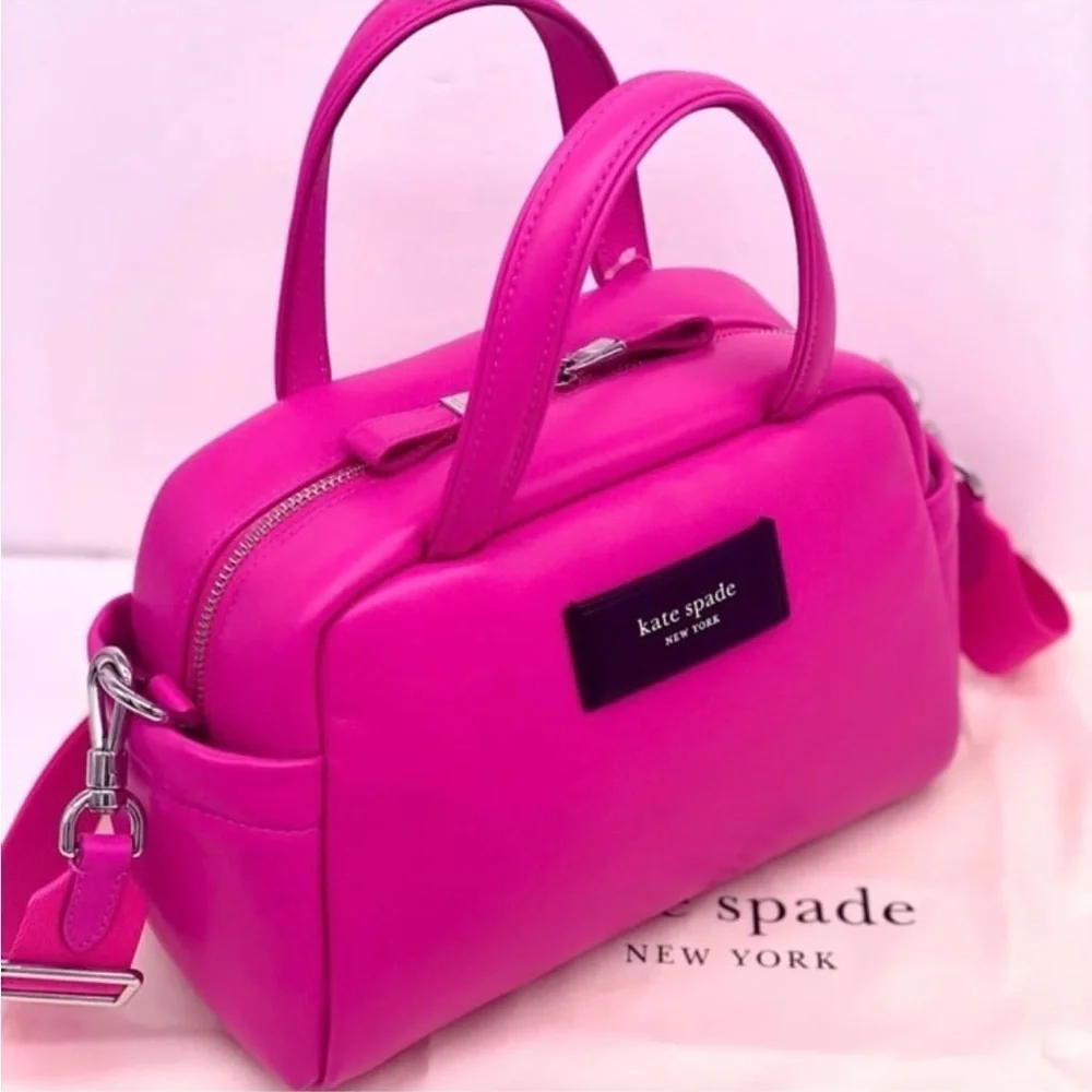 Kate Spade Puffed Satchel Crossbody Vivid Snapdragon